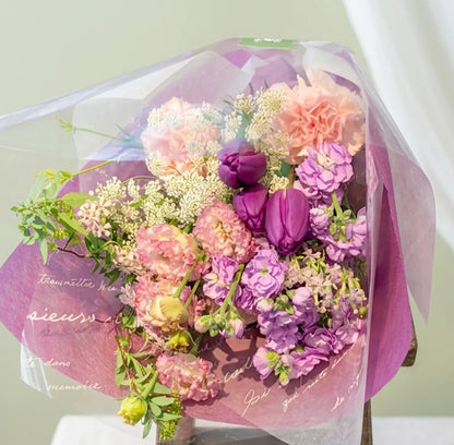 ピンク・パープルの花束・Mサイズ